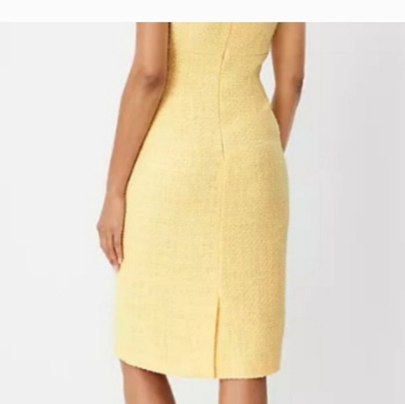 NWT Ann Taylor Yellow Sheath Midi Dress - Picture 2 of 7